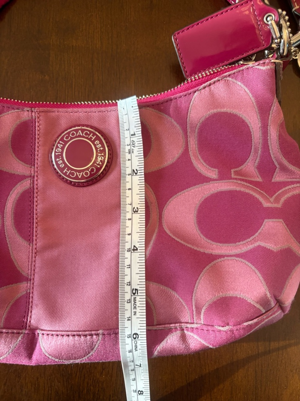 Coach Pink Signature C Logo Crossbody Bag - Picture 7 of 12